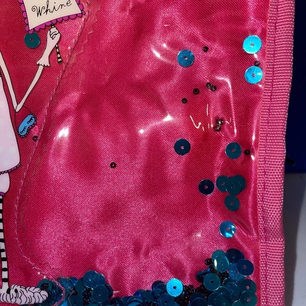 Dolly Mama Pink Satin & Sequin Makeup/Jewelry Case